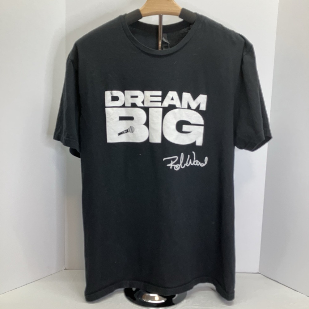 Gildan Softstyle Mens Black DREAM BIG Rob Ward Short Slv Tee T Shirt Size L